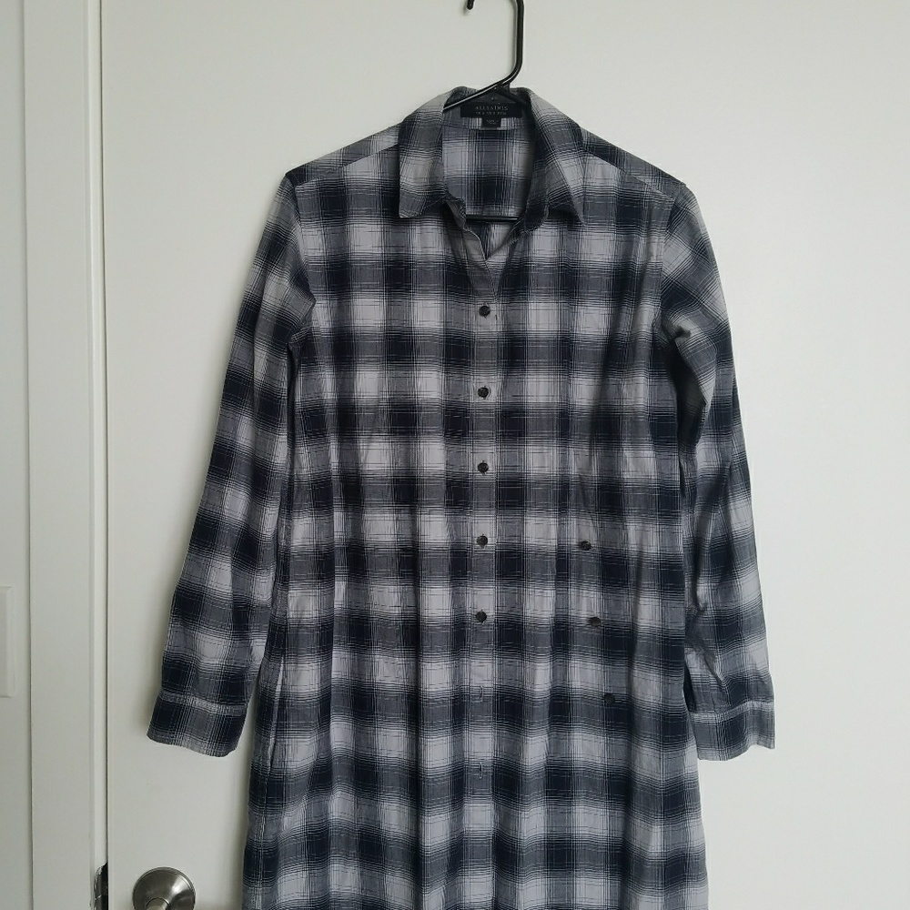 All Saints Flannel long sleeve dress